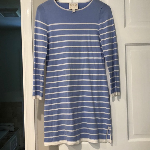Blue and white striped dress - Picture 1 of 3